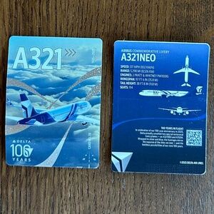 Delta Air Lines Trading Card 100 Year Limited Edition Card Airbus A321 NEW HOT